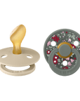 BIBS x Liberty Pacifier Original COLOUR Latex 2 PK Anatomical Chamomile Lawn - Vanilla/Pine(Min. of 2 PK, multiples of 2 PK) - MAIGHAN DISTRIBUTION CANADA