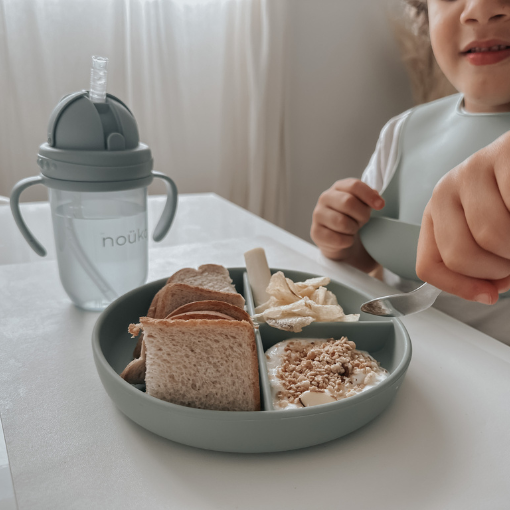 noüka Divided Suction Plate - Shifting Sand (Sold in Case of 2, Qty of 1=2 products)