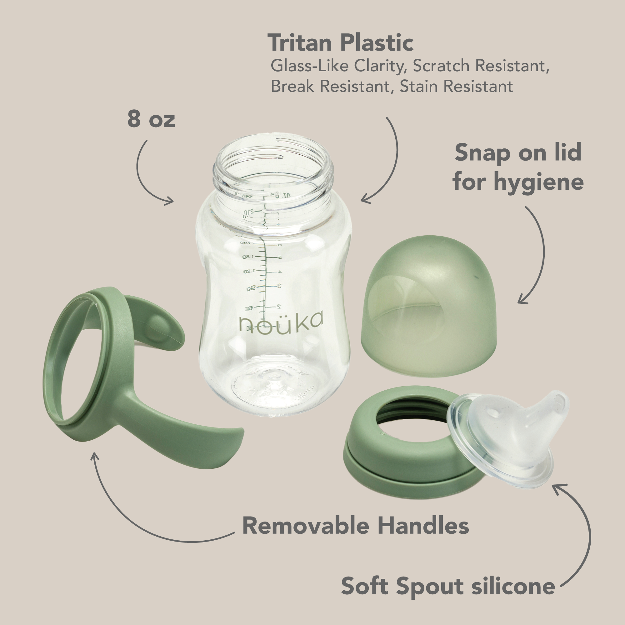 noüka Soft Spout Sippy Cup - Soft Sand (Min. of 2 PK, Multiples of 2 PK)