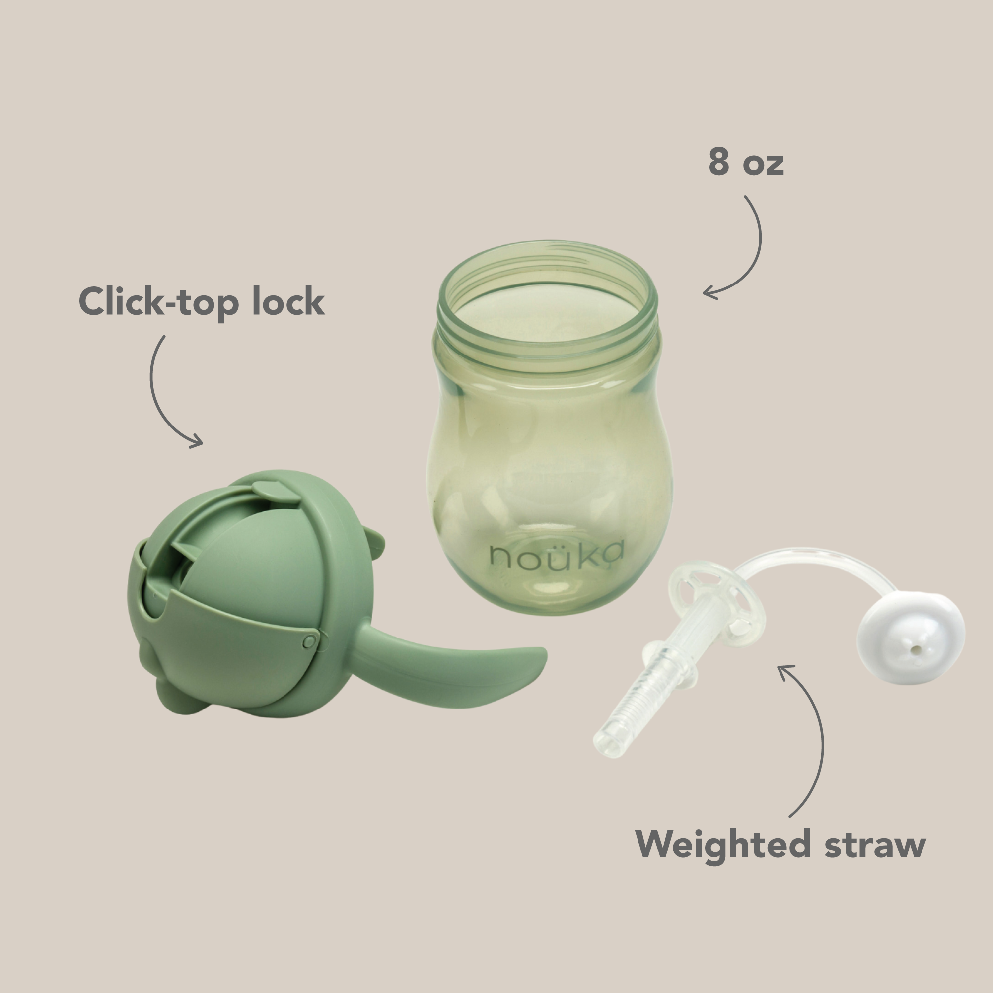 noüka Non-Spill Weighted Straw Cup 8 oz - Bloom (Min. of 2 PK, Multiples of 2 PK)