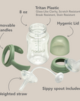 noüka Transitional Sippy/Weighted Straw Cup - Moss (Min. of 2 PK, Multiples of 2 PK)