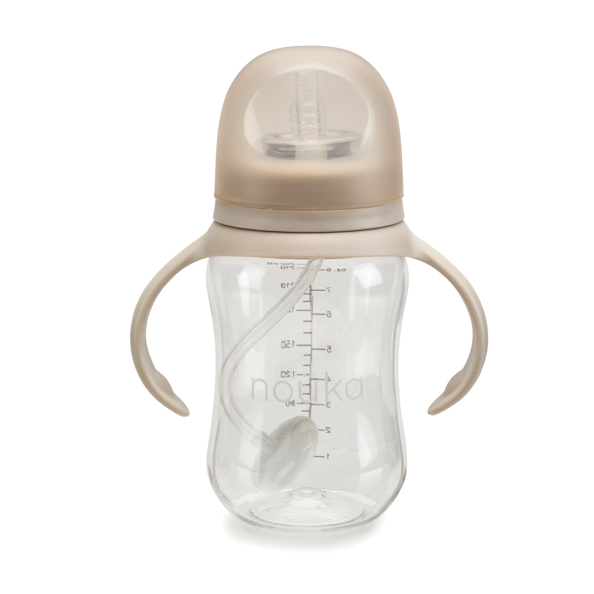noüka Transitional Sippy/Weighted Straw Cup - Soft Sand (Sold in Case of 2, Qty of 1=2 products)