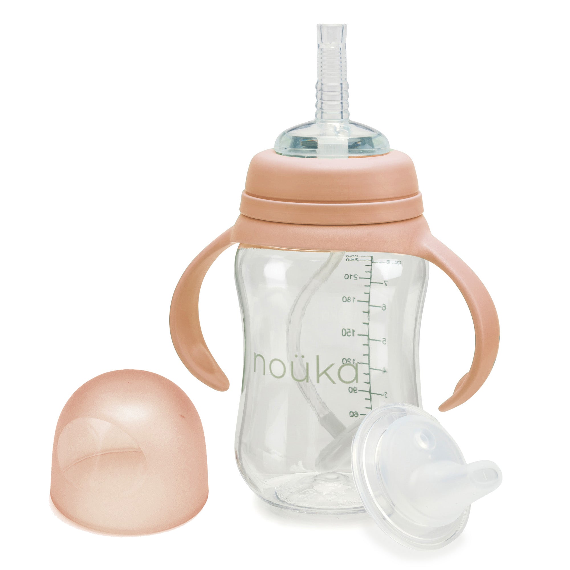 noüka Transitional Sippy/Weighted Straw Cup - Soft Blush (Sold in Case of 2, Qty of 1=2 products)
