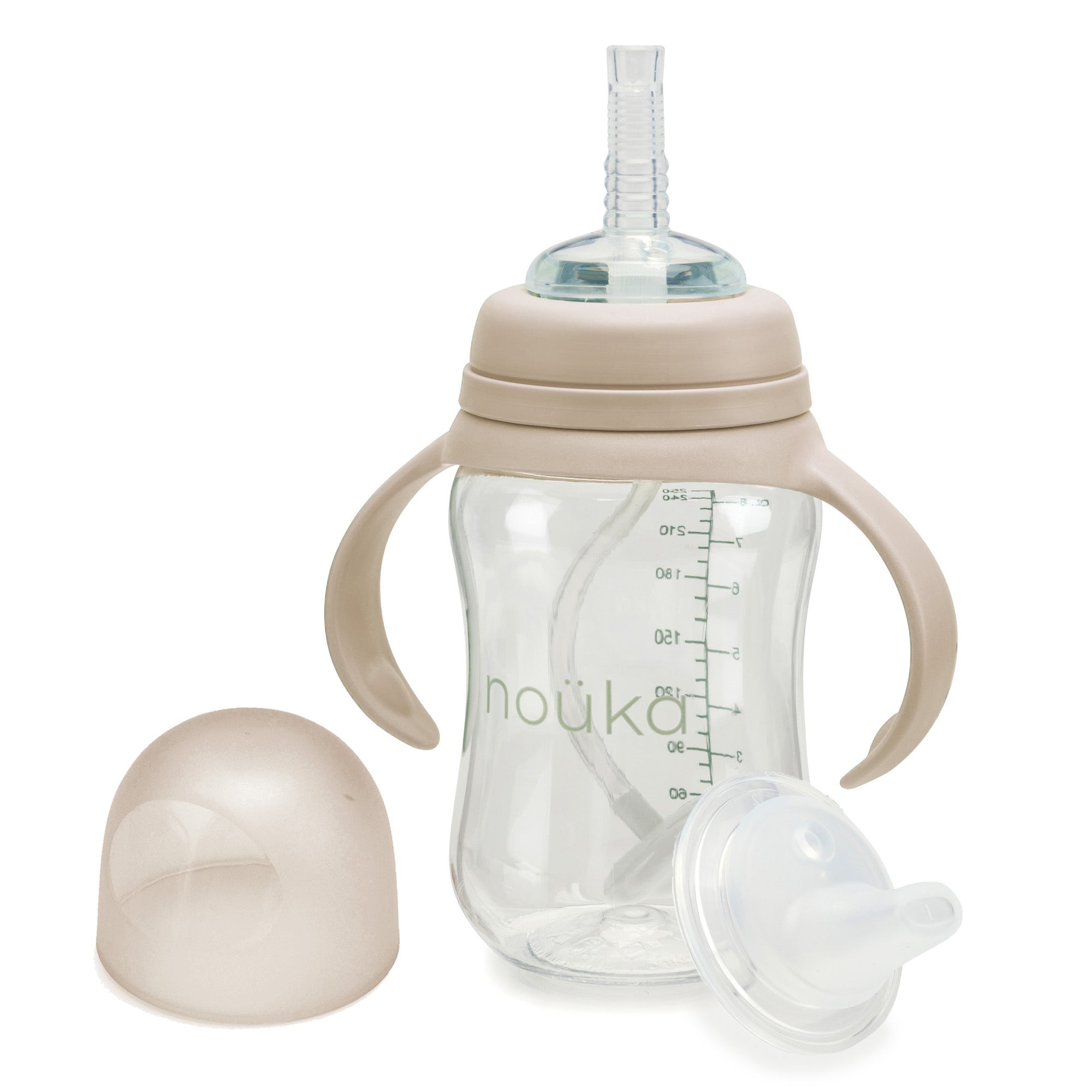 noüka Transitional Sippy/Weighted Straw Cup - Soft Sand (Sold in Case of 2, Qty of 1=2 products)
