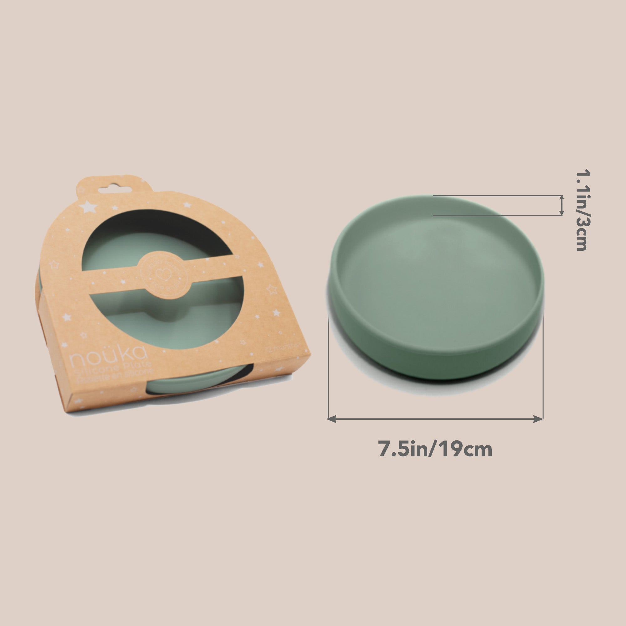 noüka Flat Plate- Soft Blush (Min. of 2 PK, Multiples of 2 PK)