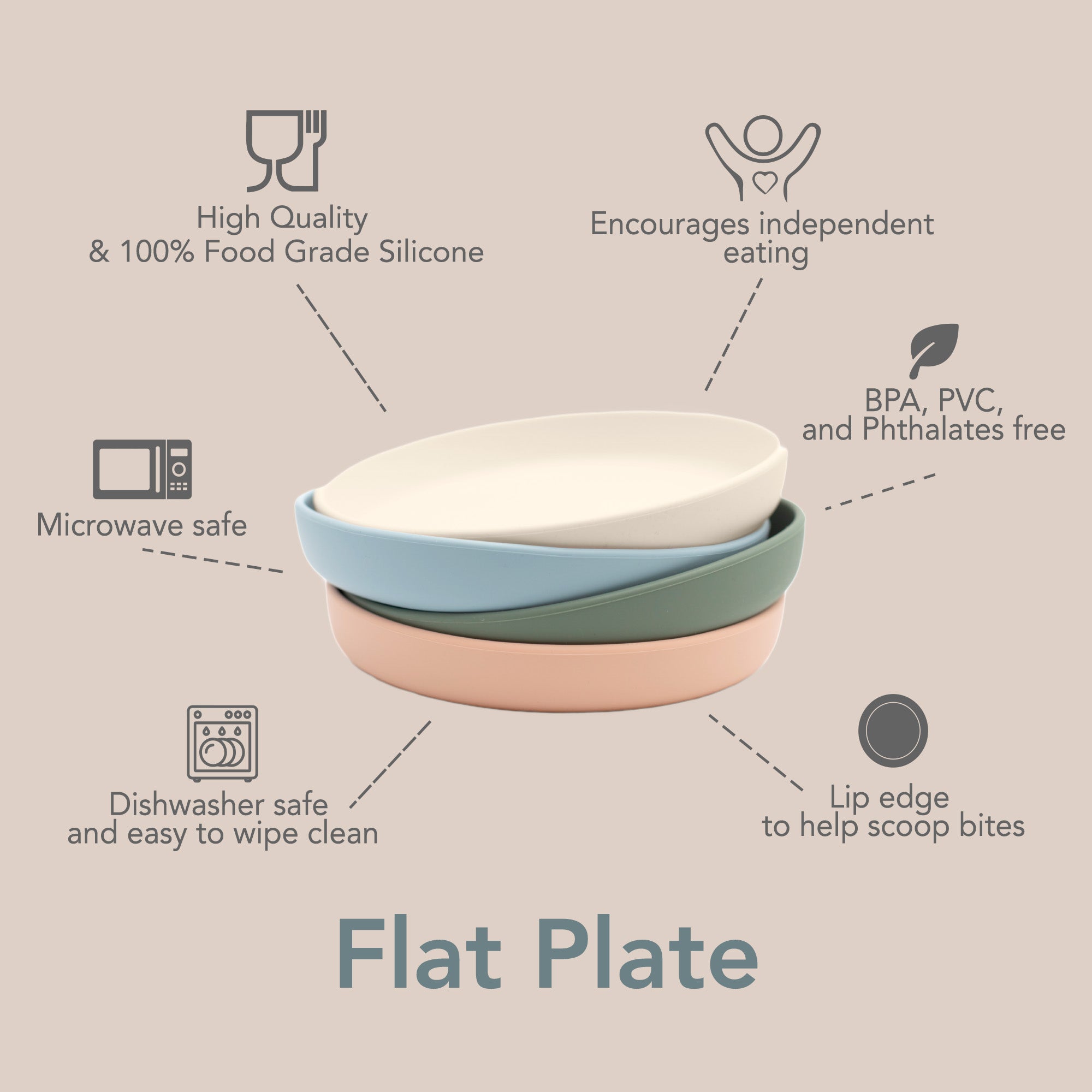 noüka Flat Plate- Fern (Min. of 2 PK, Multiples of 2 PK)