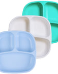 Re-play 3 PK Packaged Divided Plates, Ice Blue, White, Aqua (Min. of 2 PK, Multiples of 2 PK)