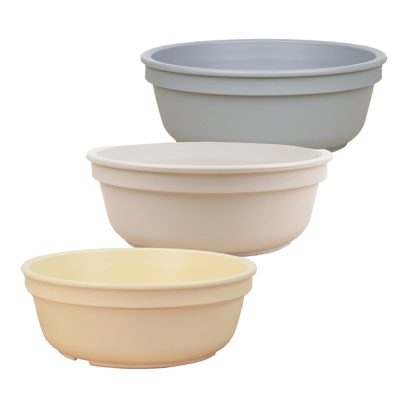Re-play 3PK Packaged 12Oz Bowls, Lemon Drop, Sand, Grey (Min. of 2 PK, Multiples of 2 PK)