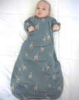 günamüna Long Sleeve Transitional Swaddle Sleep Sack Duvet Bambo Giraffe Moss 1 TOG (Min. of 2, multiples of 2) - MAIGHAN DISTRIBUTION CANADA