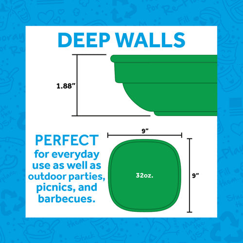 Re-Play Flat Plate 9''- Aqua (Min. of 2 PK, Multiples of 2 PK)
