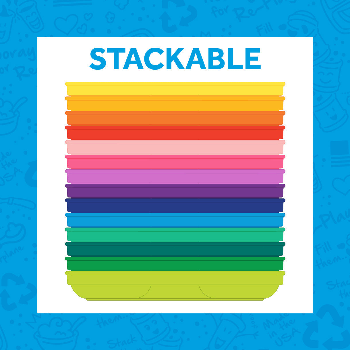 Re-Play Divide Tray - Aqua (Min. of 2 PK, Multiples of 2 PK)
