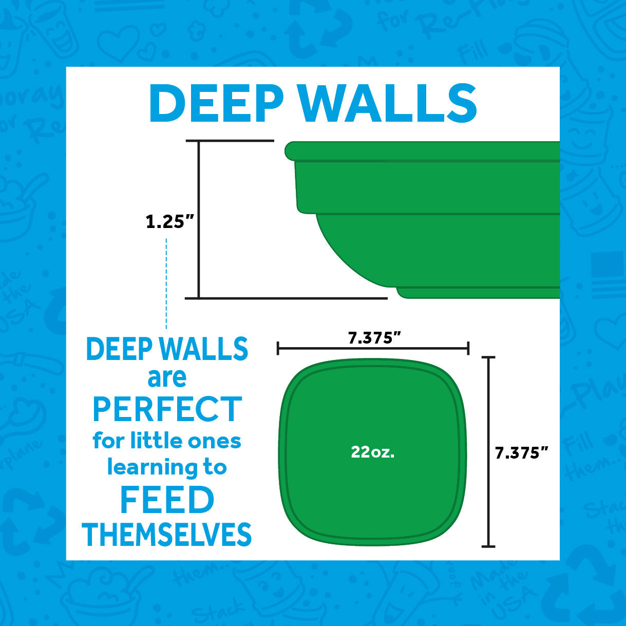 Re-Play Flat Plate 7''- Teal (Min. of 2 PK, Multiples of 2 PK)