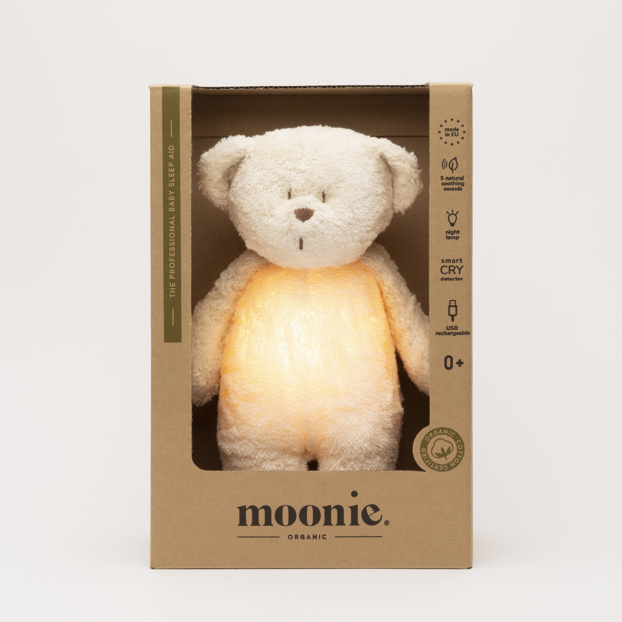 Moonie Organic Humming Bear With Lamp - Rose (Min. of 2 PK