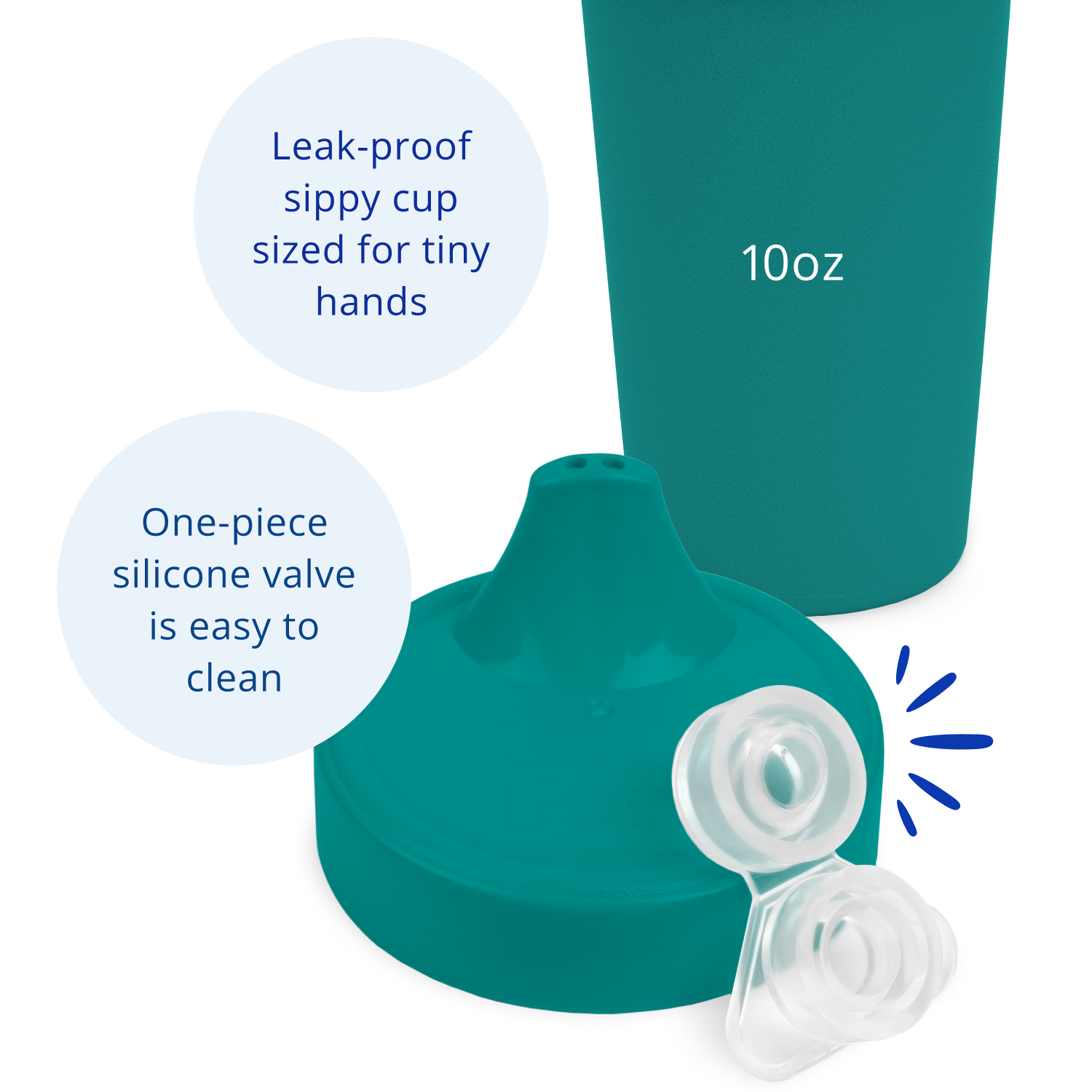 Re-Play No Spill Sippy Cup Assembled - Teal (Min. of 2 PK, Multiples of 2 PK)