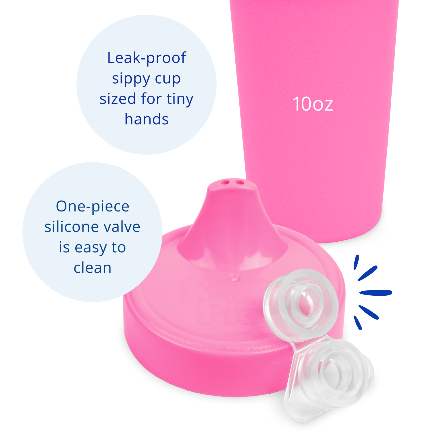 Re-Play No Spill Sippy Cup Assembled - Bright Pink (Min. of 2 PK, Multiples of 2 PK)
