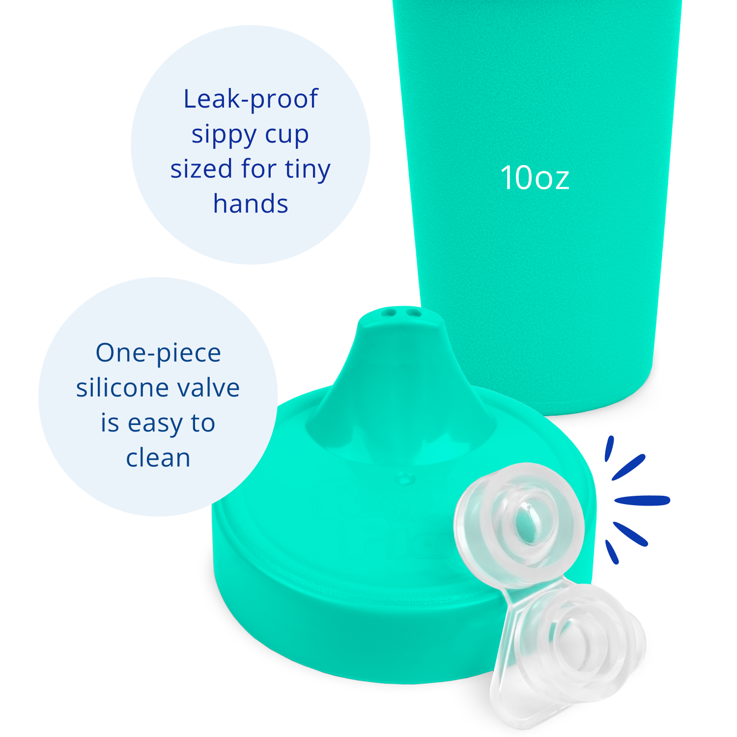 Re-Play No Spill Sippy Cup Assembled - Aqua (Min. of 2 PK, Multiples of 2 PK)