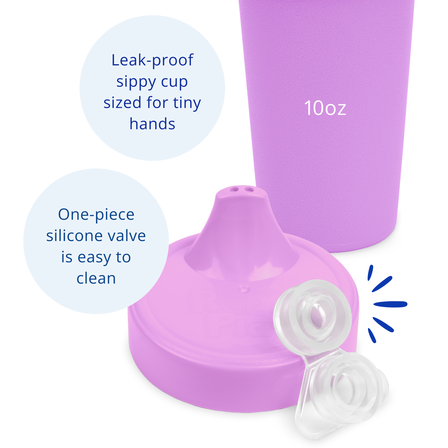 Re-Play No Spill Sippy Cup Assembled - Purple (Min. of 2 PK, Multiples of 2 PK)