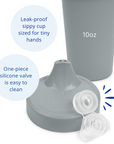 Re-Play No Spill Sippy Cup Assembled - Grey (Min. of 2 PK, Multiples of 2 PK)
