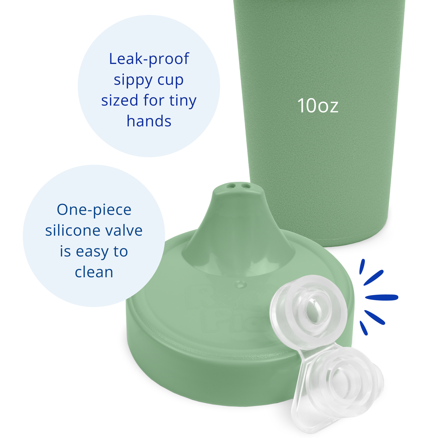 Re-Play No Spill Sippy Cup Assembled - Sage (Min. of 2 PK, Multiples of 2 PK)