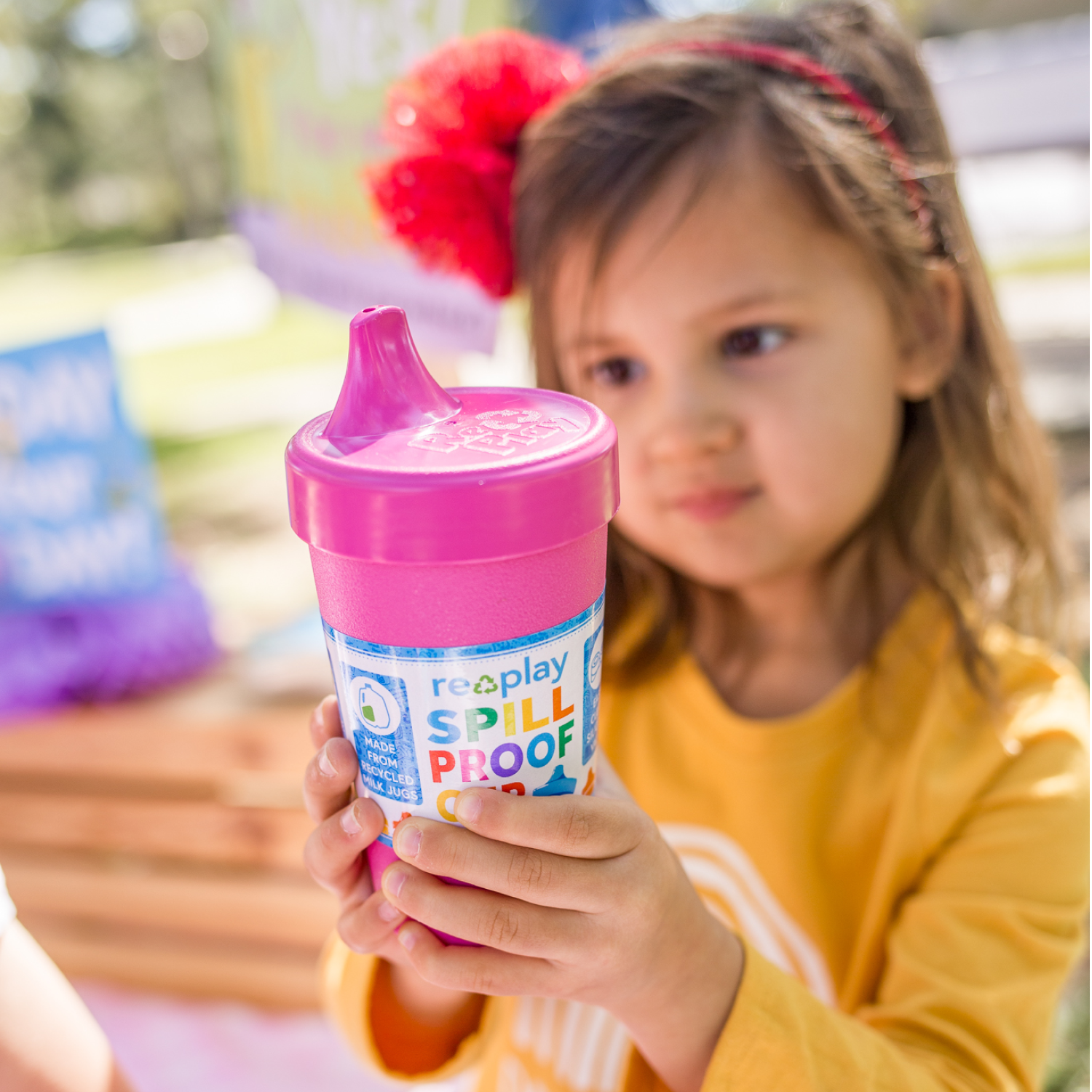 Re-Play No Spill Sippy Cup Assembled - Bright Pink (Min. of 2 PK, Multiples of 2 PK)