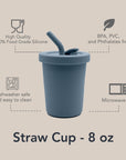 noüka Straw Cup 8 OZ - Deep Moon (Min. of 2 PK, Multiples of 2 PK) - MAIGHAN DISTRIBUTION CANADA