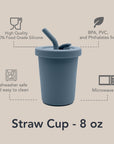 noüka Straw Cup 8 OZ - Deep Ocean (Min. of 2 PK, Multiples of 2 PK) - MAIGHAN DISTRIBUTION CANADA