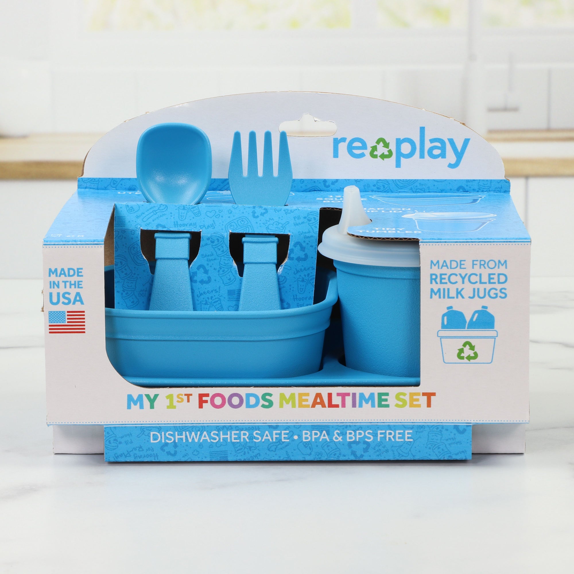 Re-Play Tiny Mealtime Set - Sky Blue (Min. of 2 PK, Multiples of 2 PK)