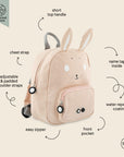 Trixie Backpack small - Mrs. Rabbit (Min. of 2 PK, multiples of 2 PK)