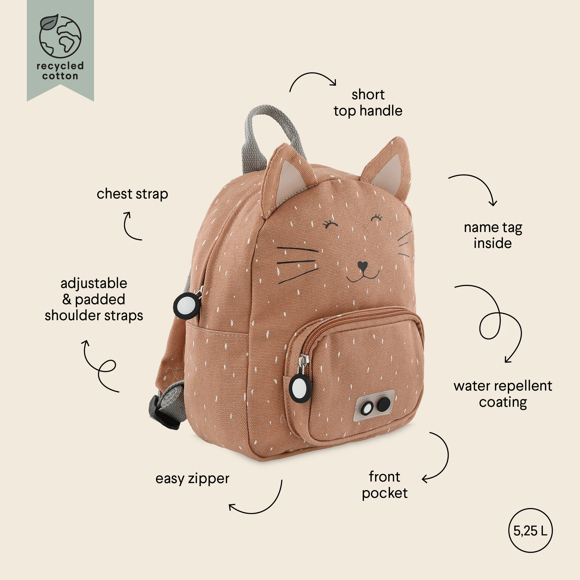 Trixie Backpack small - Mrs. Cat (Min. of 2 PK, multiples of 2 PK)