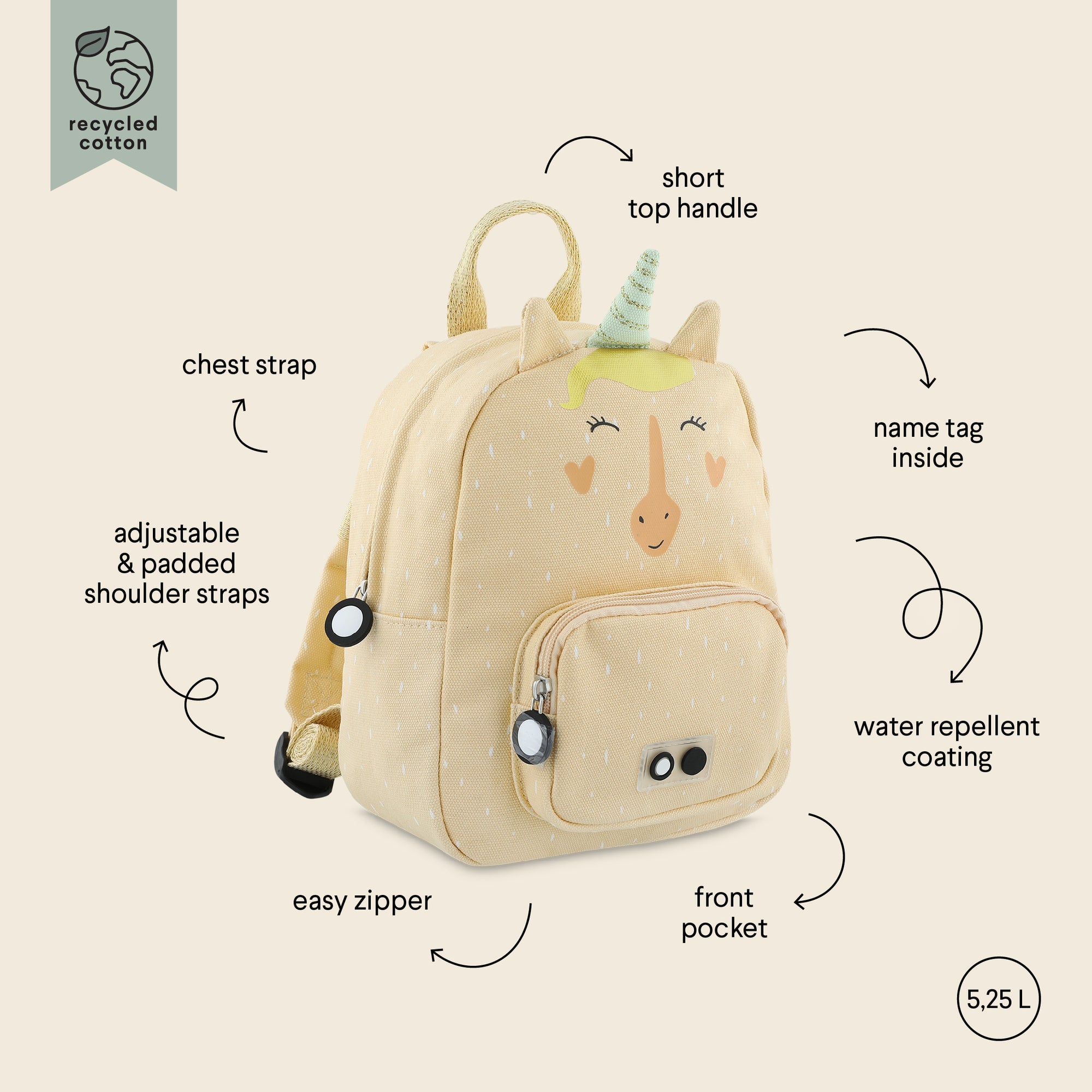 Trixie Backpack small - Mrs. Unicorn (Min. of 2 PK, multiples of 2 PK)