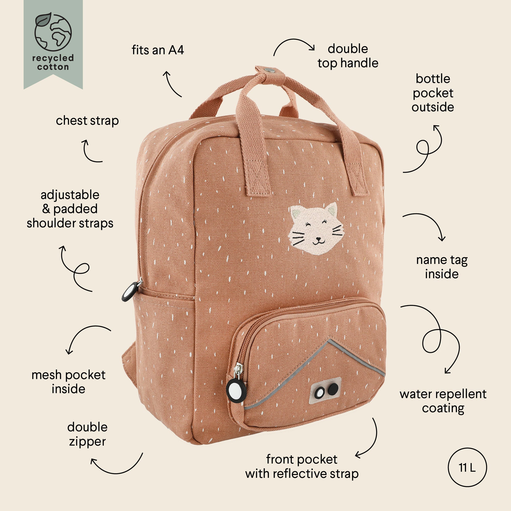Trixie Backpack large - Mrs. Cat (Min. of 2 PK, multiples of 2 PK)
