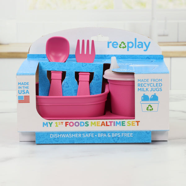 Re-Play Tiny Mealtime Set - Bright Pink (Min. of 2 PK, Multiples of 2 PK)
