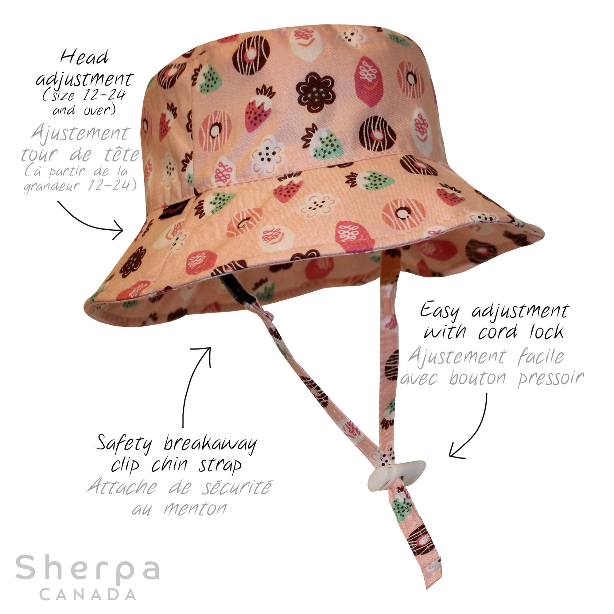 Sherpa Canda Bucket Hat - Pink Pastries (Min. of 2, Multiples of 2)