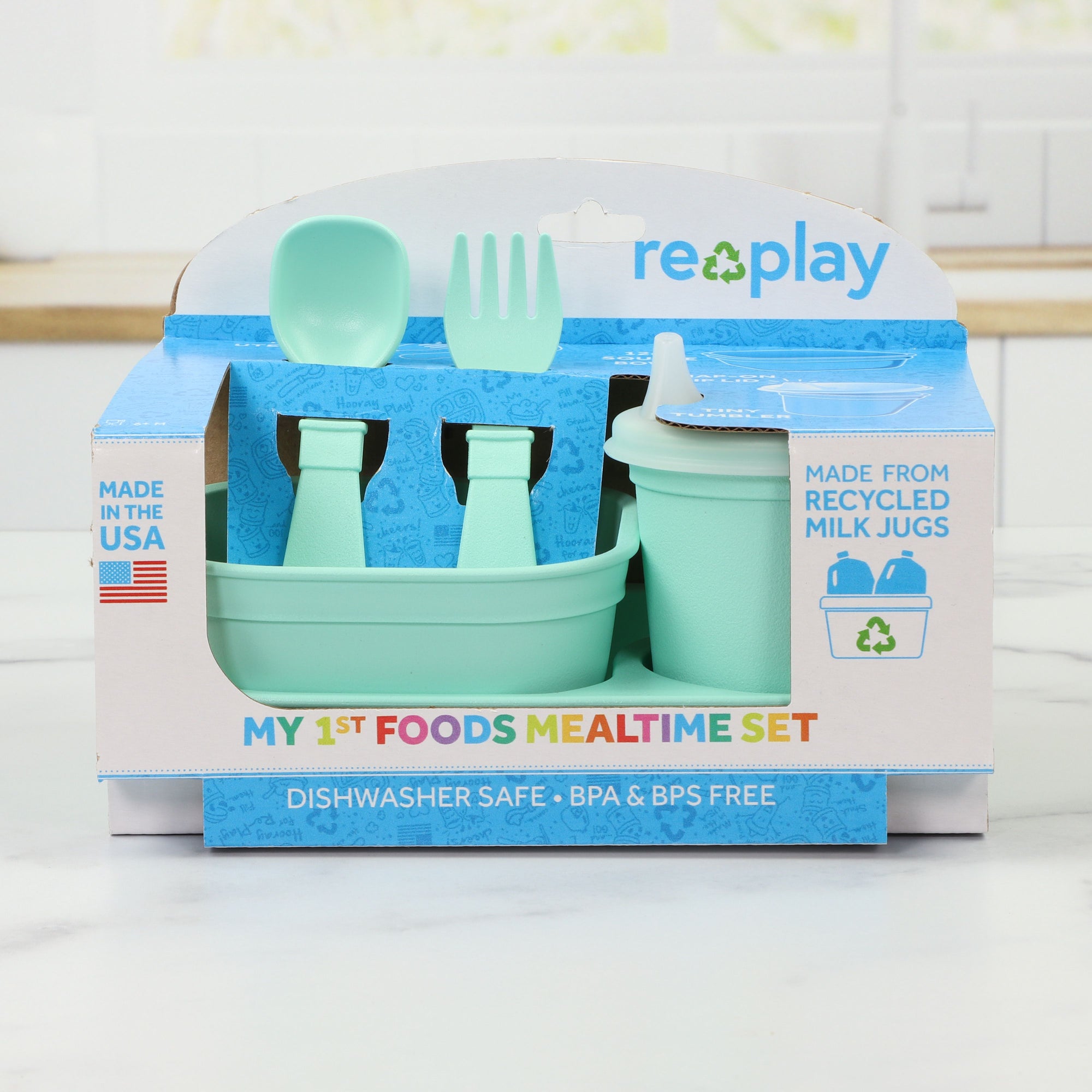 Re-Play Tiny Mealtime Set - Mint (Min. of 2 PK, Multiples of 2 PK)
