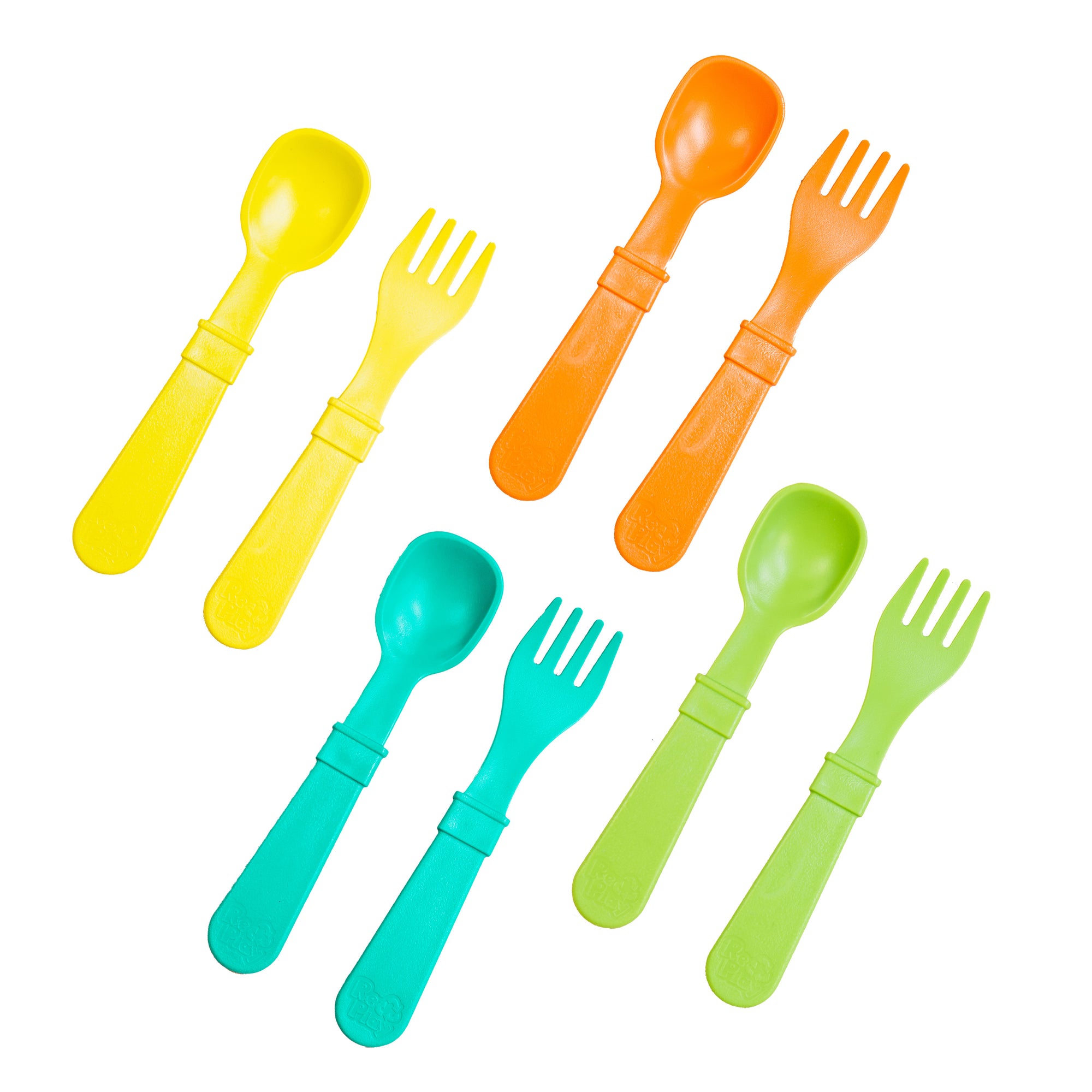 Re-Play 8 PK Packaged Utensils - Orange, Lime Green, Yellow and Aqua (Min. of 2 PK, Multiples of 2 PK)