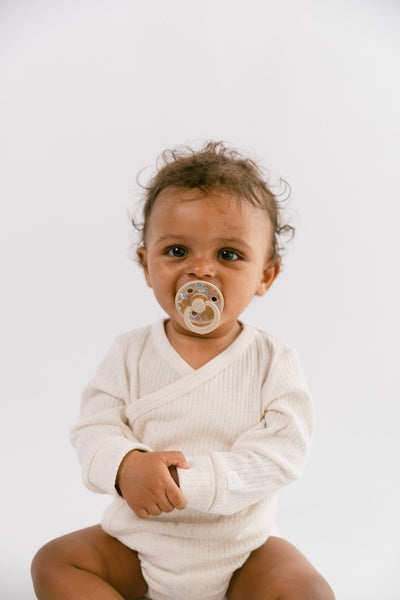 BIBS x Liberty Pacifier Original COLOUR Latex 2 PK  June Blossom Pumpkin Mix (Min. of 2 PK, multiples of 2 PK)