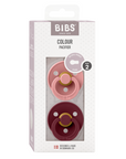 BIBS Pacifier Original COLOUR Latex 2 PK Dusty Pink/Elderberry (Min. of 2 PK, multiples of 2 PK)
