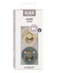 BIBS Pacifier Original COLOUR Latex 2 PK Vanilla/Pine (Min. of 2 PK, multiples of 2 PK)