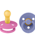 BIBS Pacifier Original COLOUR Latex 2 PK Bubblegum / Peri (Min. of 2 PK, multiples of 2 PK)