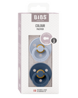 BIBS Pacifier Original COLOUR Latex 2 PK Dusty Blue/Steel Blue (Min. of 2 PK, multiples of 2 PK)