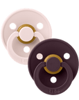 BIBS Pacifier Original COLOUR Latex 2 PK Petal/Plum (Min. of 2 PK, multiples of 2 PK)