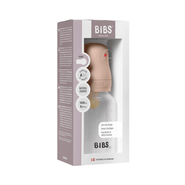 BIBS BPA-Free PP Baby Bottle Round Latex 1 pack 150 ml Slow Flow Blush (Min. of 2 PK , multiples of 2 PK)