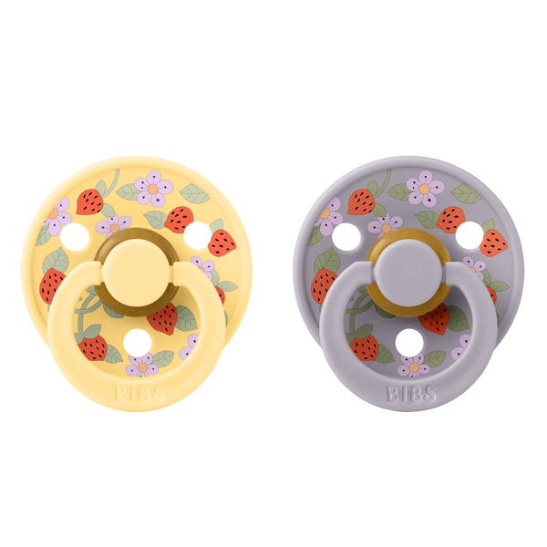 BIBS x Liberty Pacifier Original COLOUR Latex 2 PK Strawberries and Cream Butter Mix (Min. of 2 PK, multiples of 2 PK)
