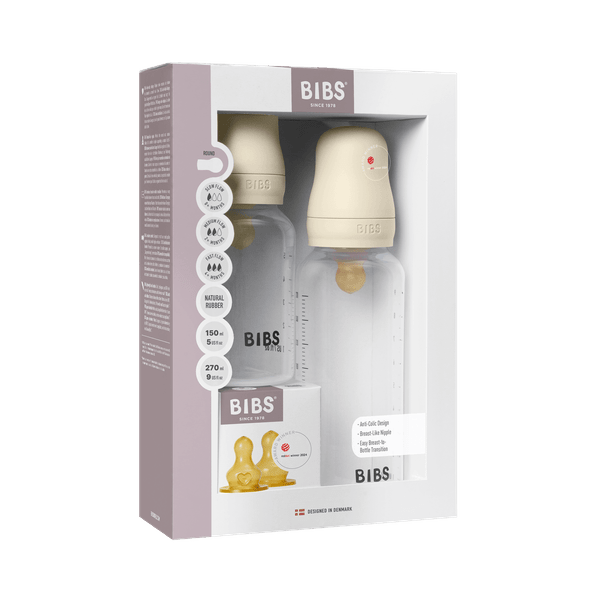 BIBS Grow and Flow BPA-Free PP Baby Bottle Round Latex Set 150 ml / 270ml Ivory (Min. of 2 PK , multiples of 2 PK)