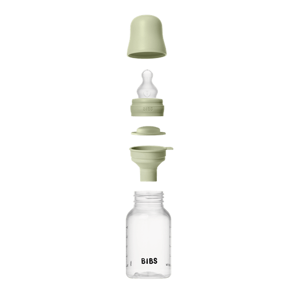 BIBS BPA-Free PP Baby Bottle Round Silicone 1 pack 150 ml Slow Flow Sage (Min. of 2 PK , multiples of 2 PK)