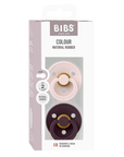 BIBS Pacifier Original COLOUR Latex 2 PK Petal/Plum (Min. of 2 PK, multiples of 2 PK)