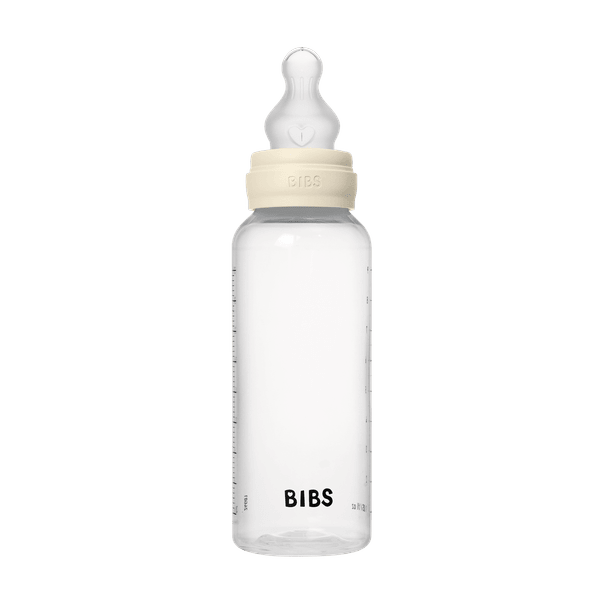 BIBS BPA-Free PP Baby Bottle Round Silicone 1 pack 270 ml Medium Flow Ivory (Min. of 2 PK , multiples of 2 PK)