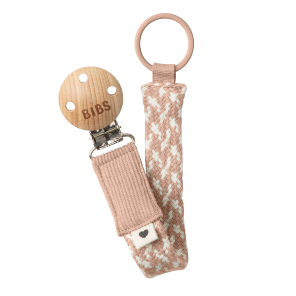BIBS Pacifier Clip Blush / Ivory ONE SIZE (Min. of 2 PK , multiples of 2 PK)