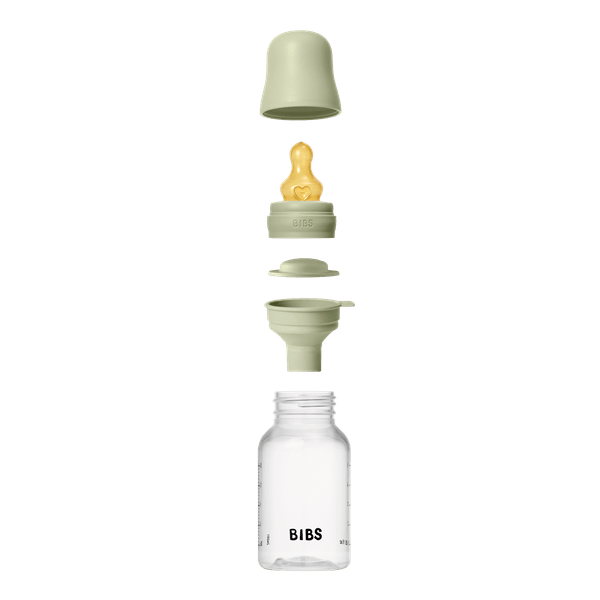 BIBS BPA-Free PP Baby Bottle Round Latex 1 pack 150 ml Slow Flow Sage (Min. of 2 PK , multiples of 2 PK)
