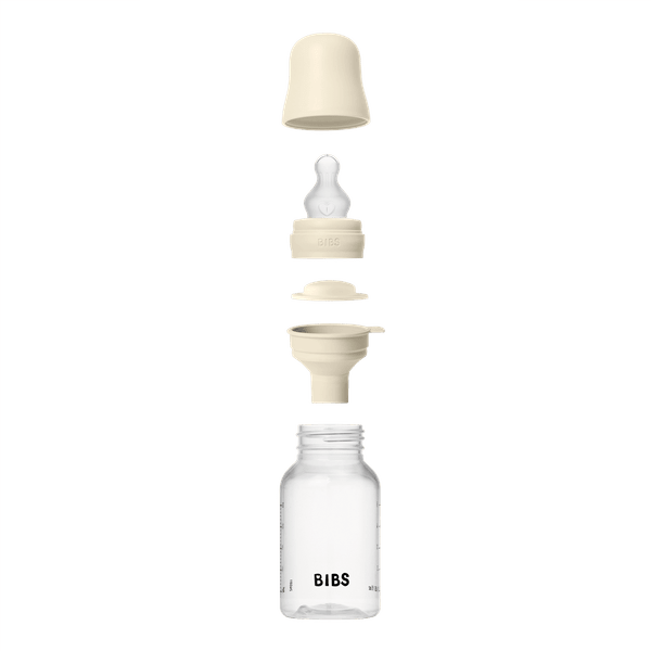 BIBS Grow and Flow BPA-Free PP Baby Bottle Round Latex Set 150 ml / 270ml Ivory (Min. of 2 PK , multiples of 2 PK)